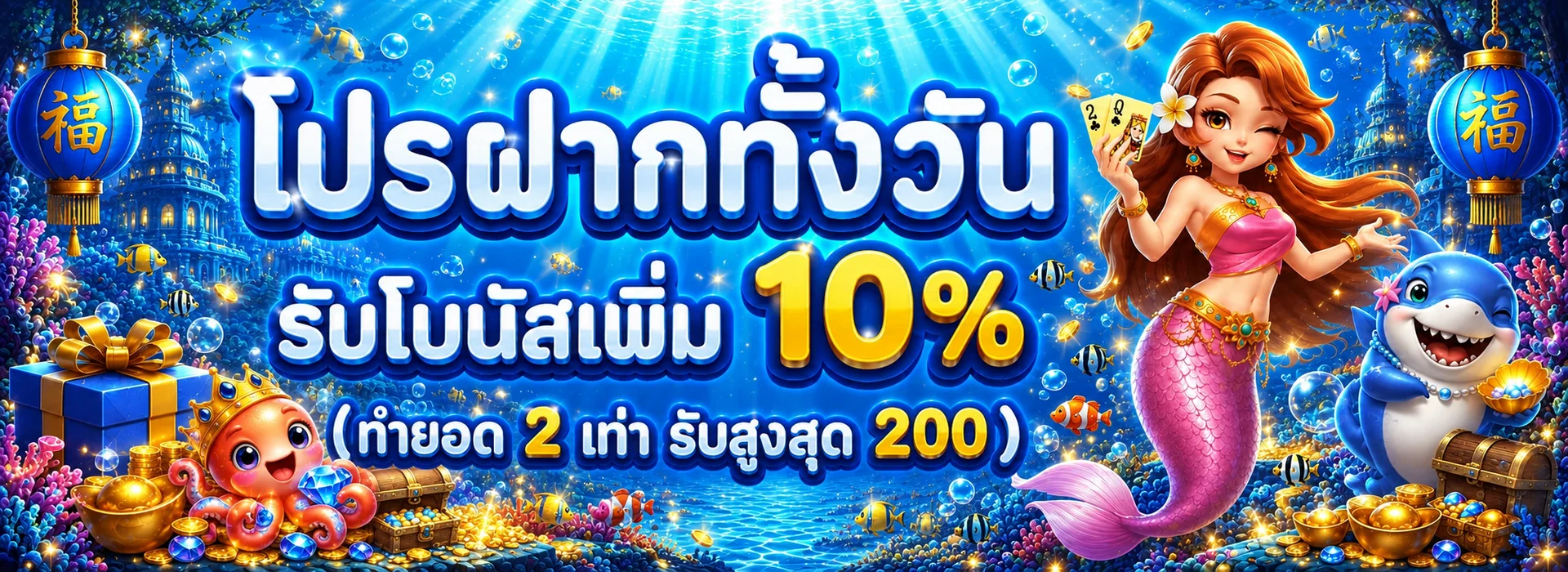 โปรฝากทั้งวัน FUNCLUB168 โบนัสเพิ่ม 10 เปอร์เซ็นต์